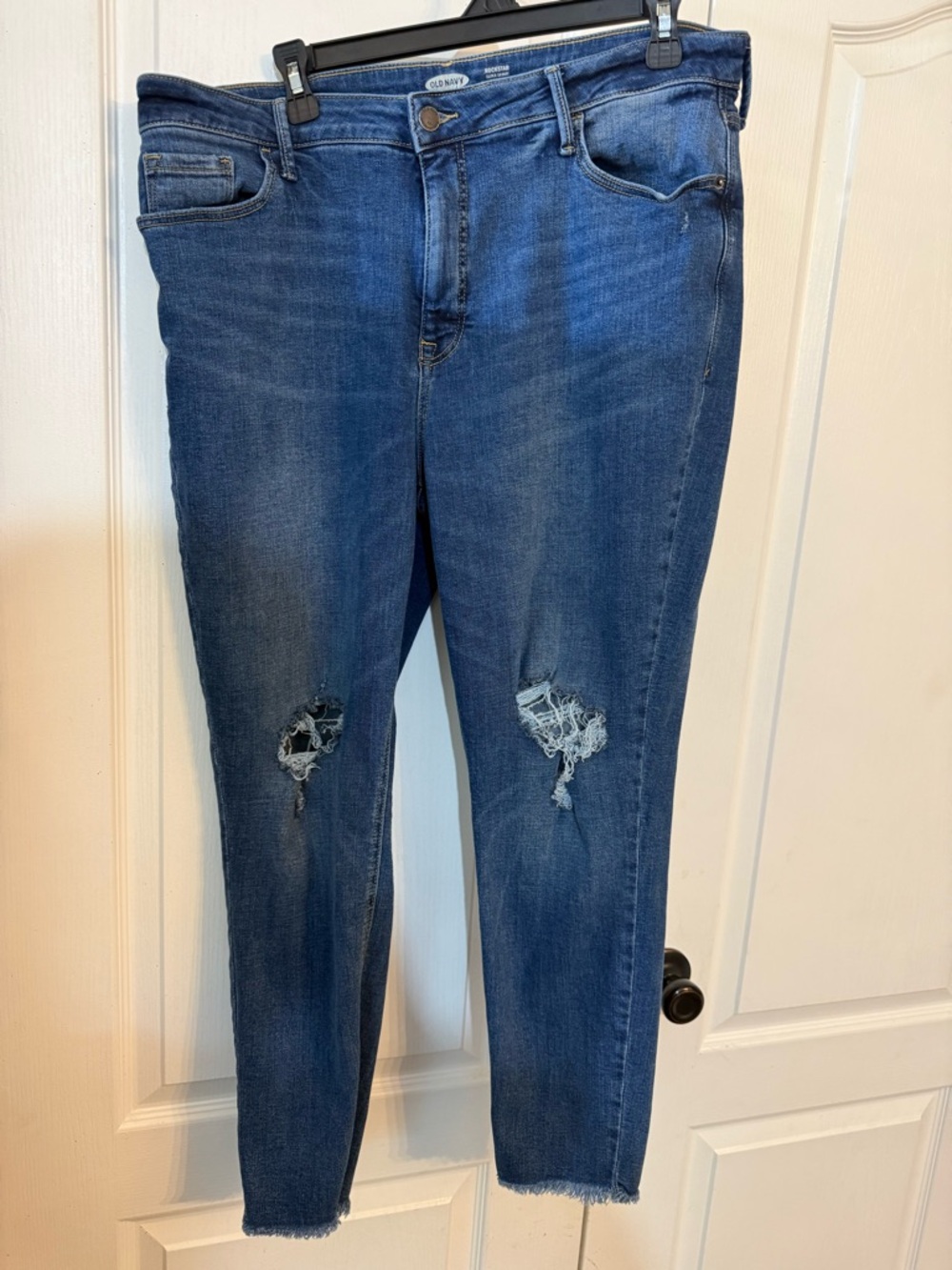 Old Navy Blue Ripped Ankle Jeans